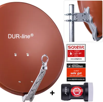 Produktbild von DUR-line Select 60/65 cm Sat Anlage 1 Teilnehmer Komplett Set rot