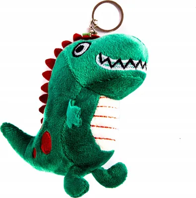 Produktbild von Plüsch Dinosaurier Schlüsselanhänger Grün - Weicher Anhänger für Rucksack & Tasche Geschenk