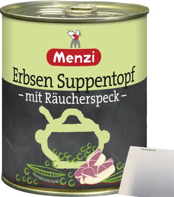 Produktbild von Menzi Erbsen Suppentopf mit Räucherspeck (800ml Dose) + usy Block