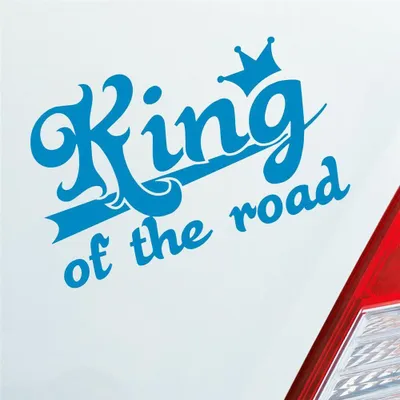 Produktbild von Auto Aufkleber King of the Road König Tuning 14x9 cm Hellblau Sticker Heckscheibenaufkleber