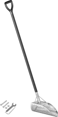 Produktbild von VEVOR Metalldetektor-Sandschaufel, Edelstahl-Strandschaufel mit Metalldetektion, 10-mm-Loch-Strand-Metalldetektor-Schaufelschaufel, mit Kohlefaser-Griffstange, für die Schatzsuche mit Metalldetektion