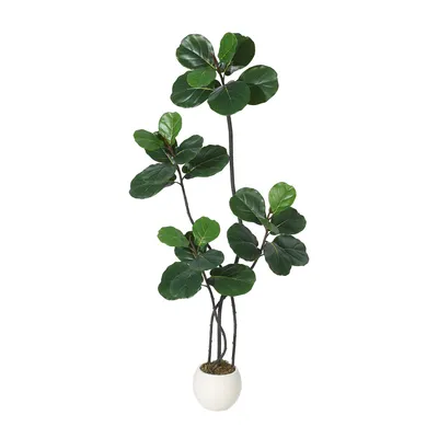 Zdjęcie produktu dla sztuczne drzewko Ficus Lyrata – realistyczna, łatwa w pielęgnacji roślina doniczkowa do salonu i biura, 150 cm