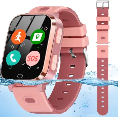 Immagine prodotto di Astraminds 4G Kids Smartwatch, GPS e telefono, impermeabile IP67, videochiamata, SOS, chat in tempo reale, fotocamera, età 4-12 anni, rosa