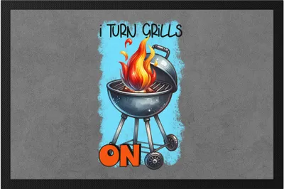 Produktbild von I Turn Grills On BBQ Grillen lustiges Grill Humor Fußmatte