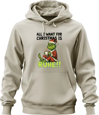 Obrázek produktu pro All I want for Christmas is Ruhe weihnachtsgrinch sarcastic uni hoodie mikina s kapucí, příroda, L