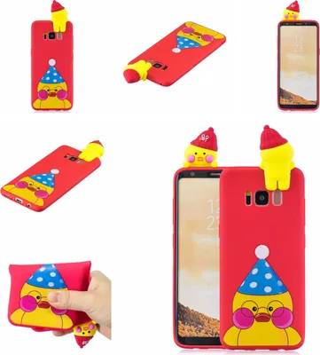 Produktbild von Für Samsung S8 3D Cartoon Lovely Coloured Painted Soft TPU Rückenbezug rutschfest Voller Schutz Fallrot