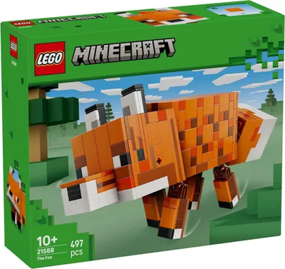 Image de LEGO Minecraft Le Renard - Personnage animal en 3D avec accessoires - Décoration gaming pour chambre ou salle de jeux - Jouet d'anniversaire gamer pour garçons, filles et fans à partir de 10 ans - 21588
