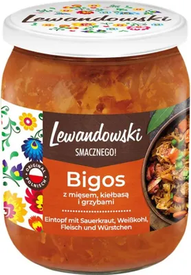 Produktbild von Lewandowski "Bigos" Eintopf aus Sauerkraut mit Fleisch und Würstchen 500g