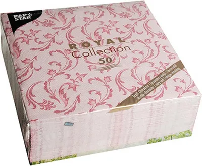 Produktbild von Papstar, 50 Servietten "ROYAL Collection" 1/4-Falz 40 cm x 40 cm bordeaux "Damas
