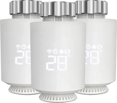 Obrázok produktu pre Termostatický ventil, ovládanie cez aplikáciu, jazyková kompatibilita, 3 kusy, 3,7V