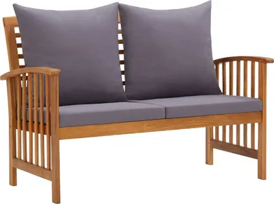 Image de Banc de jardin avec coussins 119 cm Bois solide d'acacia