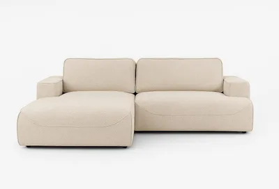 Produktbild von MEBLINI Schlafcouch mit Bettkasten - Ecksofa mit Schlaffunktion - Sofa mit Relaxfunktion und Kissen - Couch L-Form - Eckcouch - LUMIERE - 271x195x96cm - Links - Beige Samt