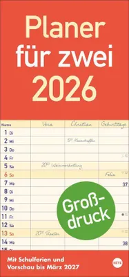 Produktbild von Großdruck Planer für zwei 2026
