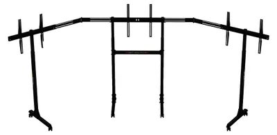 Immagine prodotto di Supporto per monitor autoportante, triplo, per schermi da 32 a 65 pollici, con ruote bloccabili, ideale per simulatori di guida