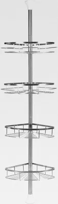 Produktbild von Teleskop-Duschregal aus Edelstahl höhenverstellbar für Badezimmer (Silber) (4 Ablagen)