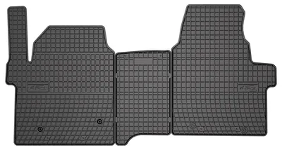 Produktbild von Gummi-Fußmatten Vorne + Tunnel für Ford Transit Custom II 2023- (Van) – Schwarz, passgenau – Wielganizator SolidPRO