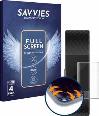Produktbild von 4x Savvies Fullscreen Schutzfolie für Fitbit Charge 2 Displayschutz Folie Fullcover Klar Transparent