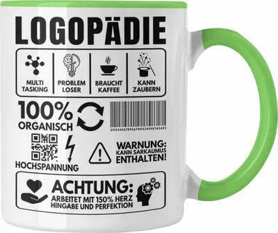 Produktbild von Trendation - Logopädin Spruch Tasse Geschenk Logopädie Logopäde (Grün)