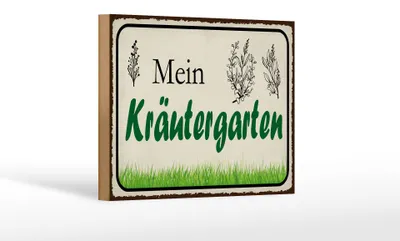 Produktbild von Holzschild Spruch 18x12cm mein Kräutergarten Garten