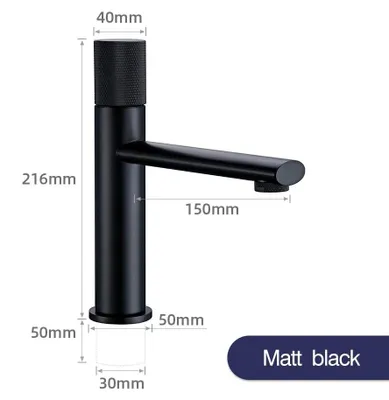 Immagine prodotto di Miscelatore per lavabo – Miscelatore monocomando – Montaggio su un foro – Adatto per acqua calda e fredda – Corpo in ottone con cartuccia in Vetroceramica – Finitura spazzolata – Nero opaco