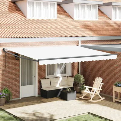 Immagine prodotto di Maison Exclusive - Tenda da sole estensibile bianca 450 x 300 x 165 cm