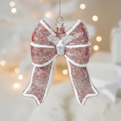 Produktbild von Christbaumfigur Kunststoff Christbaumanhänger Schleife 12cm