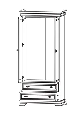 Produktbild von Gala-Möbel Kora Kleiderschrank 2-türig mit Schubladen Samoa King