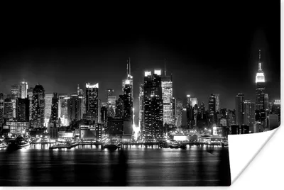 Produktbild von MuchoWow® Poster New Yorker Skyline - schwarz und weiß 120x80 cm - Bilder