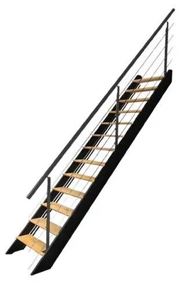 Produktbild von Diverso Raumspartreppe Gerade Mit Geländer Schwarz