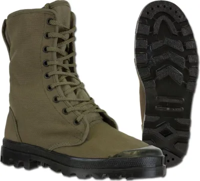 Produktbild von Französische Canvas Commandostiefel 9-Loch oliv : 44