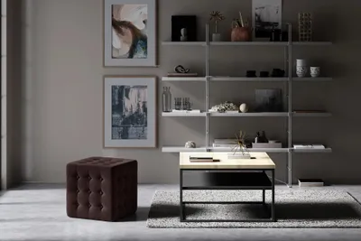 Image de Tabouret cube RONAN - marron foncé