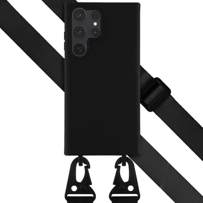 Image de Selencia Étui en silicone avec cordon détachable pour le Samsung Galaxy S23 Ultra - Noir