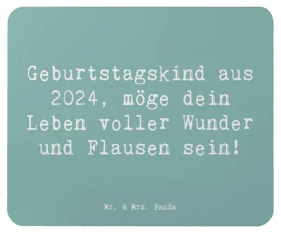 Produktbild von Mr. & Mrs. Panda Mousepad Spruch 2024 Geburtstag - Meeresbrise - Geschenk, Liebevolle Geschenke, Happy Birthday, Alter, Mauspad, pc, mausteppich, Geburtsjahr, Mouse Pad