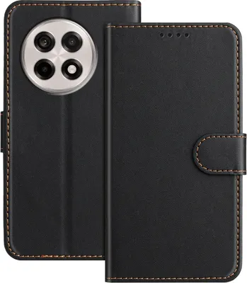 Productafbeelding van Hoesje voor de OnePlus 13R - Portemonneehoesje met afneembare koord - Phonesta Smooth Skin - Zwart