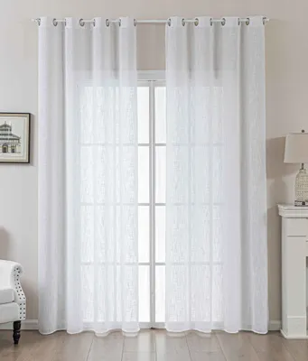 Produktbild von 2er Set Gardinen Ösen Grobfaser »Seoul« HxB 245x140 cm Weiß Ösen Linenlook-Struktur Uni Halbransparent Blickdicht 2024110-2