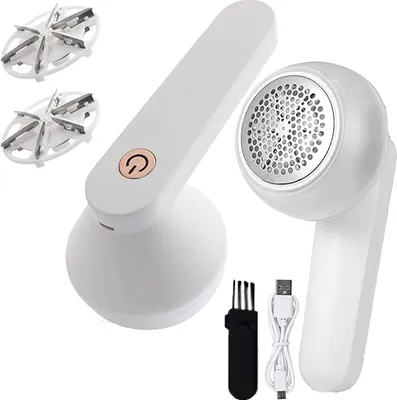 Produktbild von Elektrischer fusselentferner wiederaufladbar, 2 In 1 Fusselrasierer, Tragbarer Fusselentferner, Fabric Shaver, Lint Remover Weiß