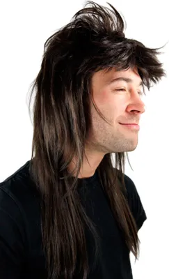 Produktbild von WIG ME UP Dunkelbraune Vokuhila Perücke Mullet 20781-4