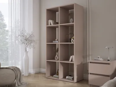 Zdjęcie produktu dla Regał z 8 półkami - Kolor: karmelowy brąz - 147 × 74 × 30 cm, pionowy lub poziomy