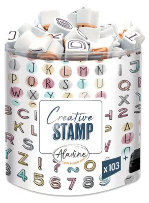 Productafbeelding van Aladine Stempelset, letters, mini - creatieve schuimstempels, 102 stuks