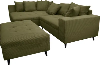 Produktbild von home24 Ecksofa mit Ottomane und Hocker