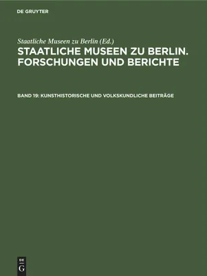 Produktbild von Kunsthistorische und volkskundliche Beiträge