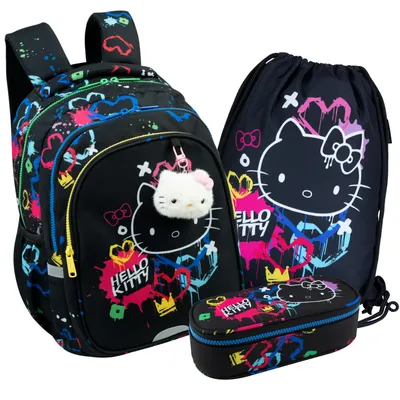 Produktbild von Hello Kitty 3-teiliges Schulrucksack-Taschen-Set