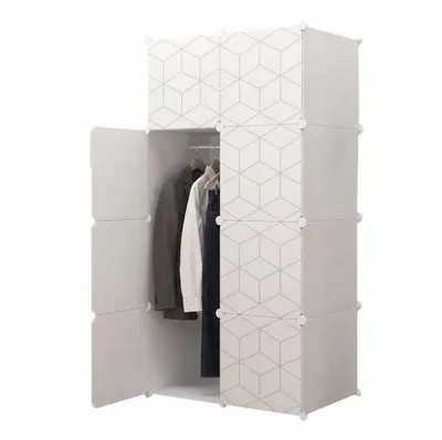 Produktbild von Stilvoller modularer Kleiderschrank mit modernem geometrischem Design – Flexibles Aufbewahrungssystem für stylische Wohnräume