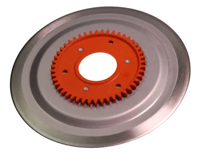 Produktbild von Ritter Standard Schinken-/Aufschnittmesser mit orangenem Zahnrad, Hobelmesser, Orange, Edelstahl, Edelstahl