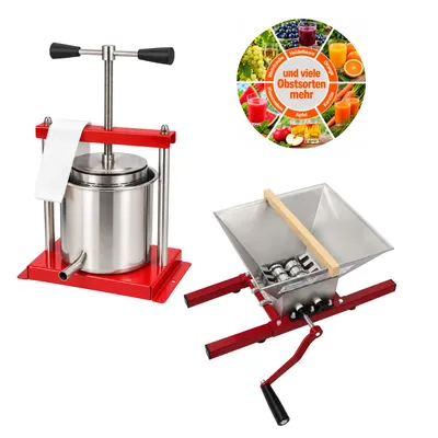 Produktbild von Fruchtpresse Saftpresse Manuell Weinpresse Obstmühle 7L + Obstpresse 5L im Set