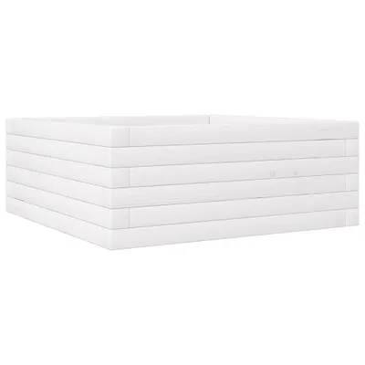 Image de vidaXL Bac à plantes blanc 60x60x23 cm pin massif