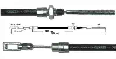 Produktbild von 1 x Knott Bremsseil - HL: 1400 mm - GL: 1700 mm - Ausführung bis ca.1993