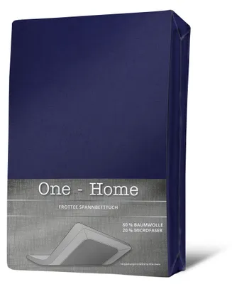 Produktbild von Spannbettlaken FROTTEE 180x200 cm - 200x200 cm navy blau Spannbetttuch Bettlaken