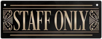 Produktbild von Staff only Metallschild L in 10,5x28cm im Retrolook