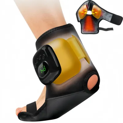 Produktbild von Fußknöchel- & Fußsohlen-Massagegerät, Heizung, Luftdruck, 4 Massagemodi, 4 Druckstufen, 3 Heizstufen, Timer 15 Min, 2000mAh Akku, Neopren, kabellos